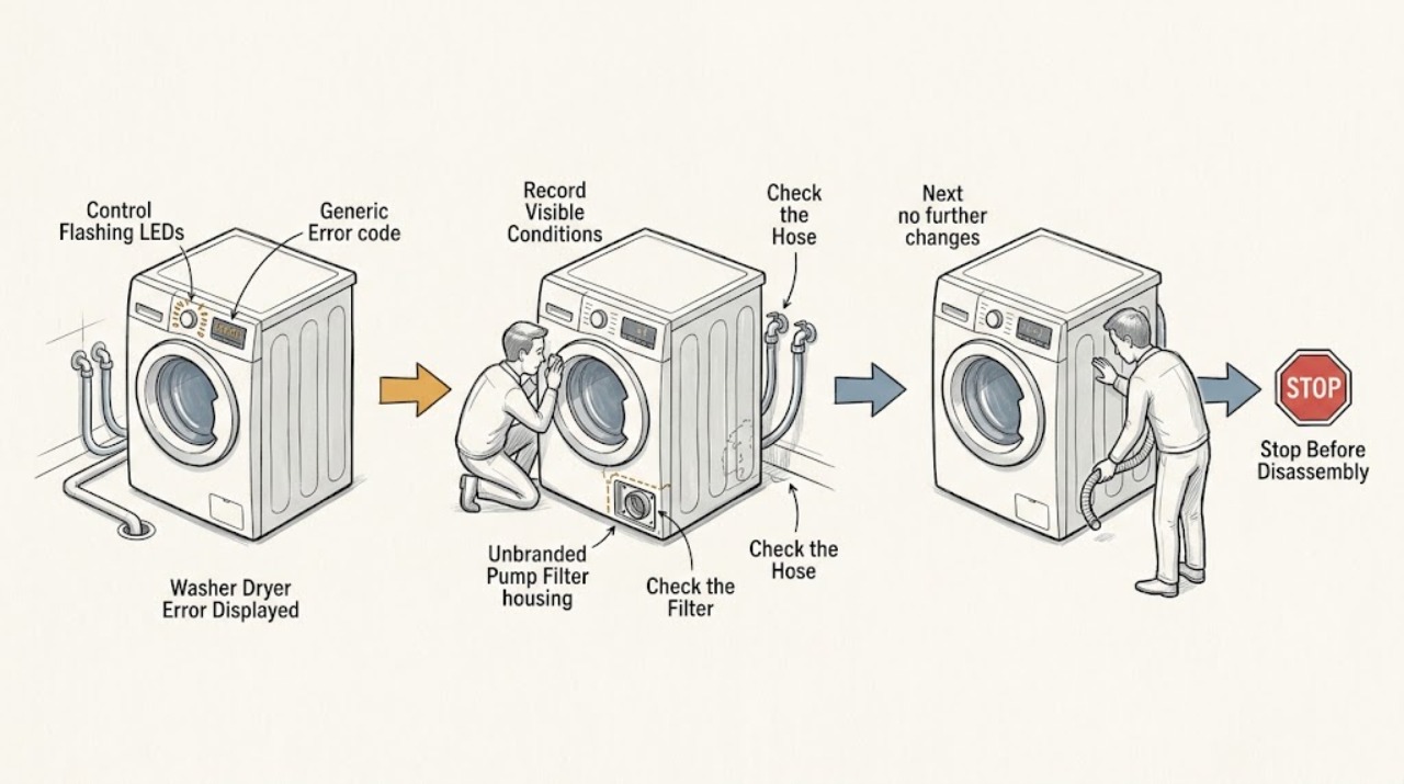 Washer Dryer Error Displayed