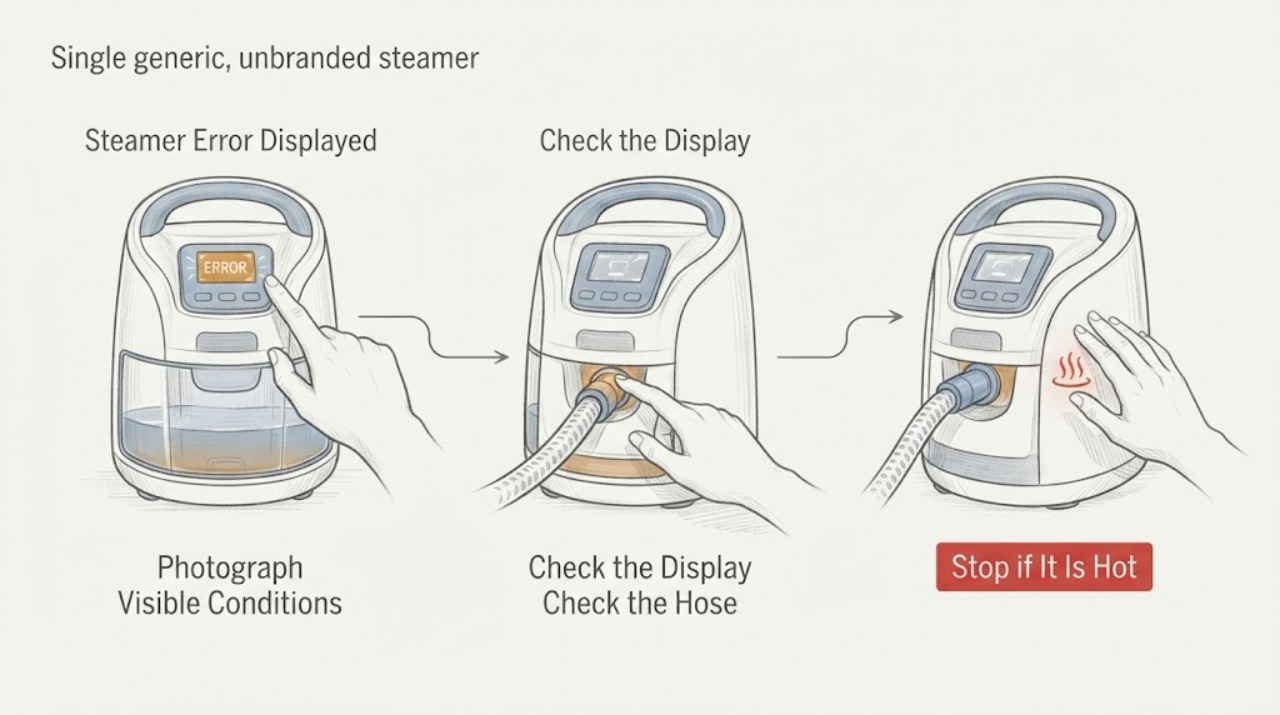 Steamer Error Displayed