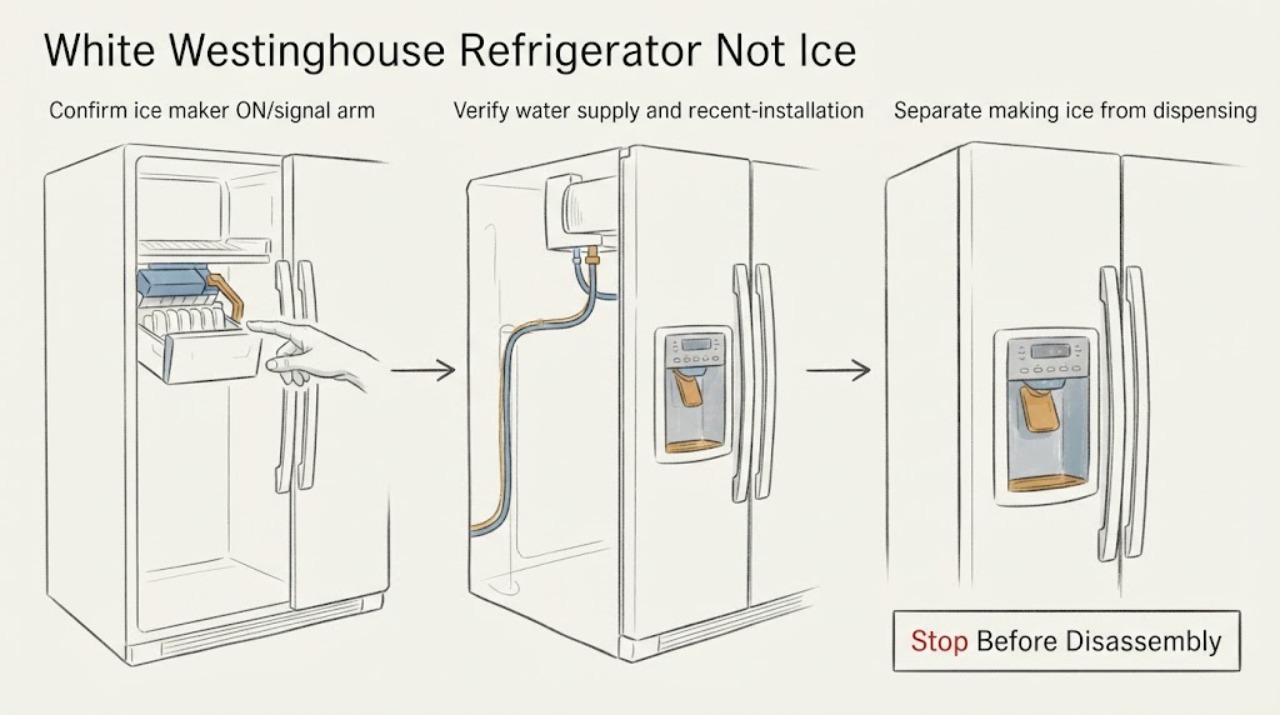 White Westinghouse Refrigerator Not Ice