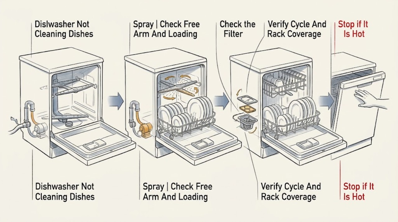 Dishwasher Not Cleaning Dishes, Spray
