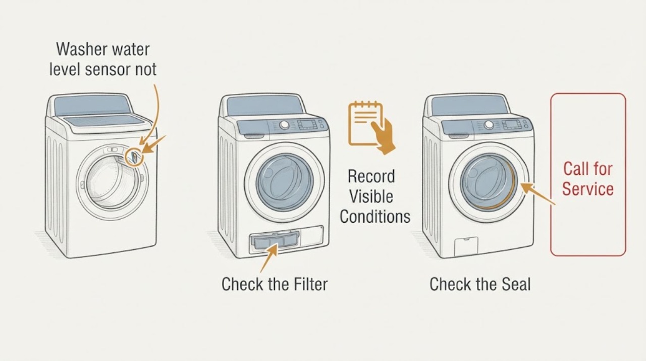 Washer water level sensor not