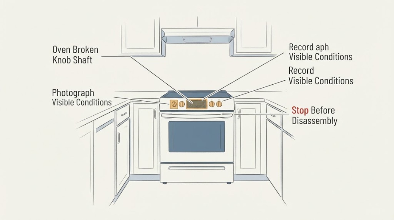 Oven Broken Knob Shaft