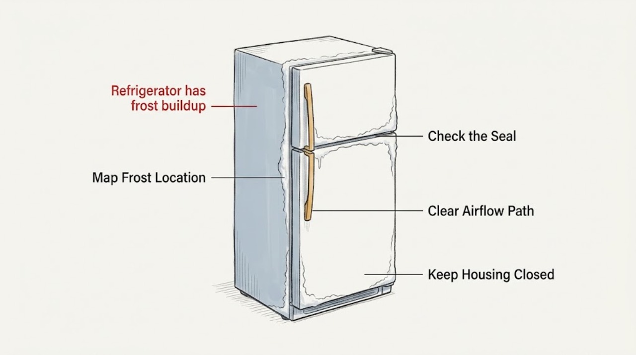 Refrigerator has frost buildup