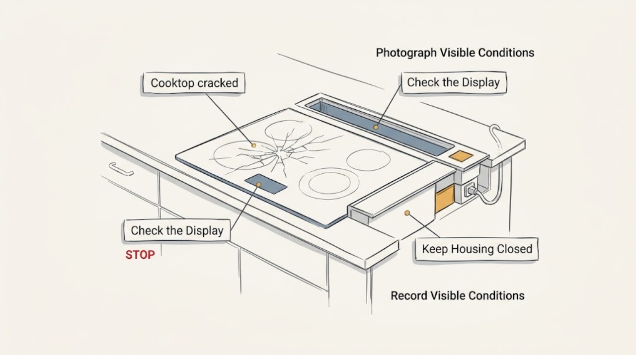 Cooktop cracked