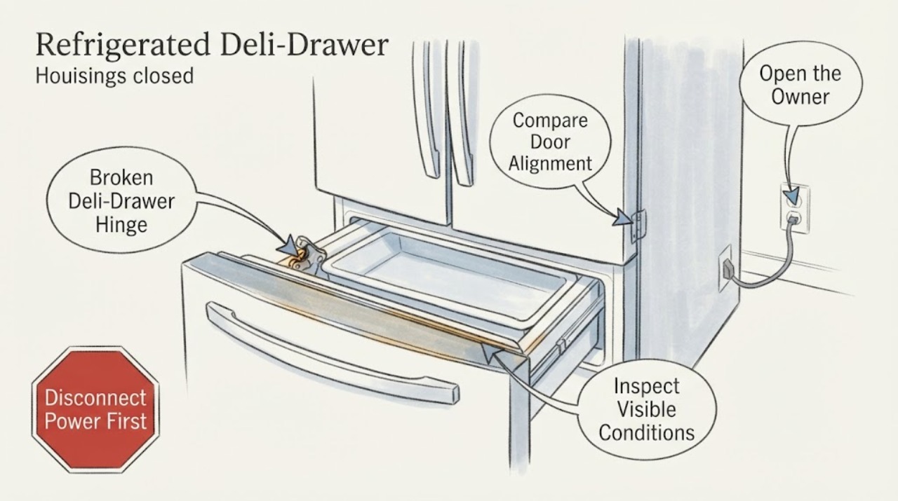 Broken Deli-Drawer Hinge