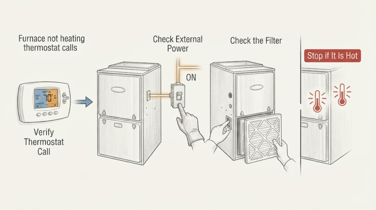 Furnace not heating thermostat calls