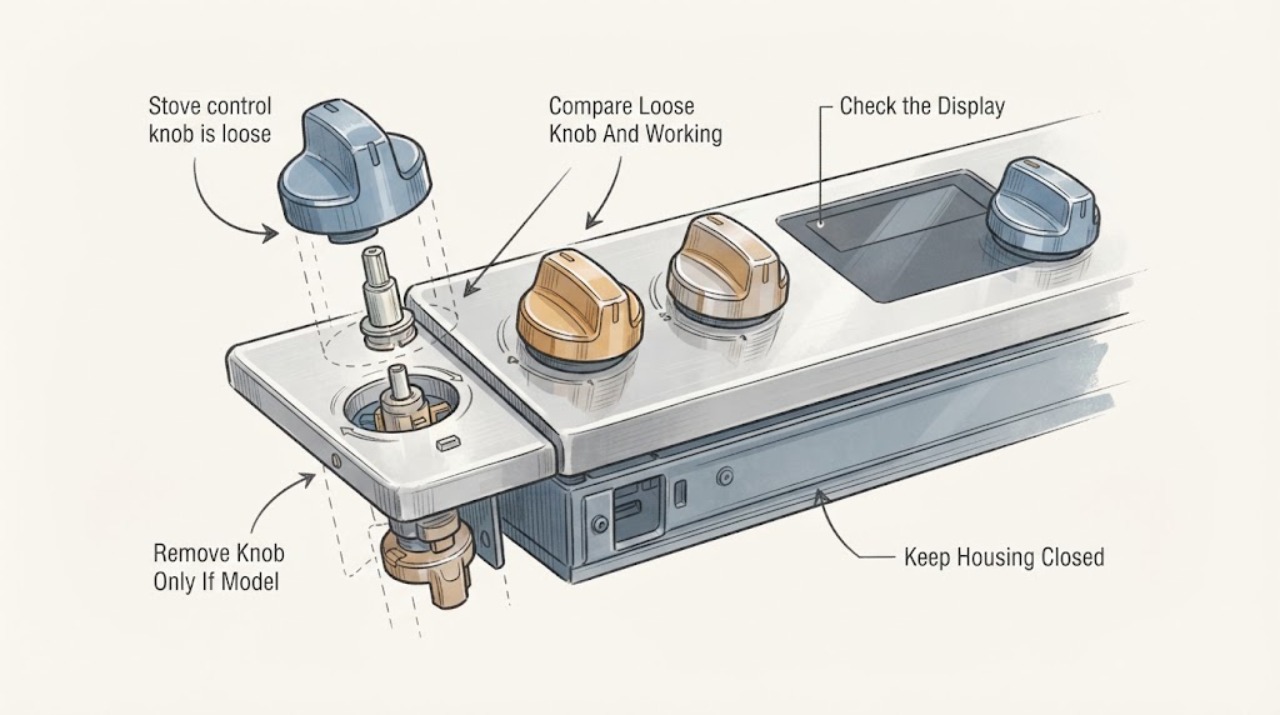 Stove control knob is loose