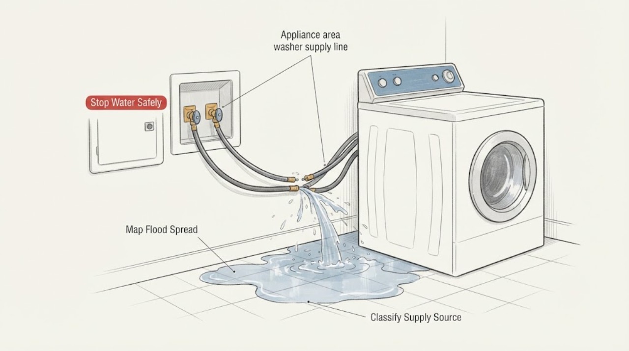 Appliance area washer supply line