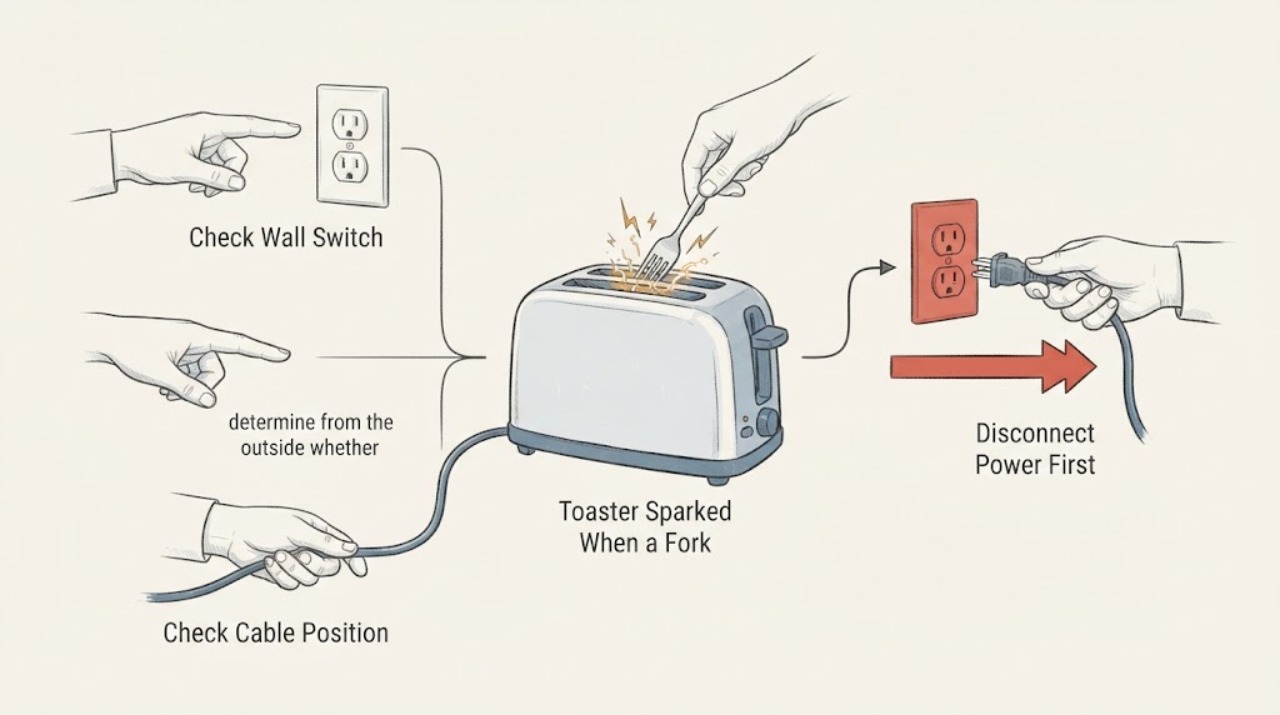 Toaster Sparked When a Fork