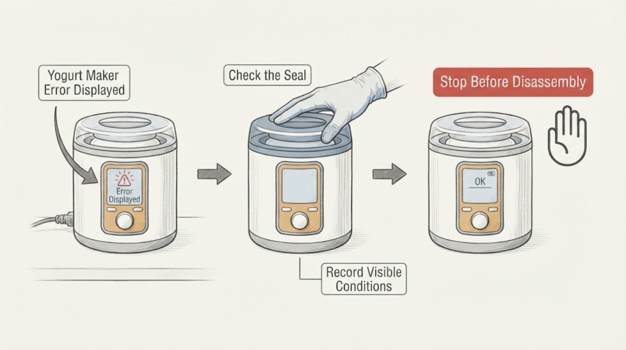 Yogurt Maker Error Displayed