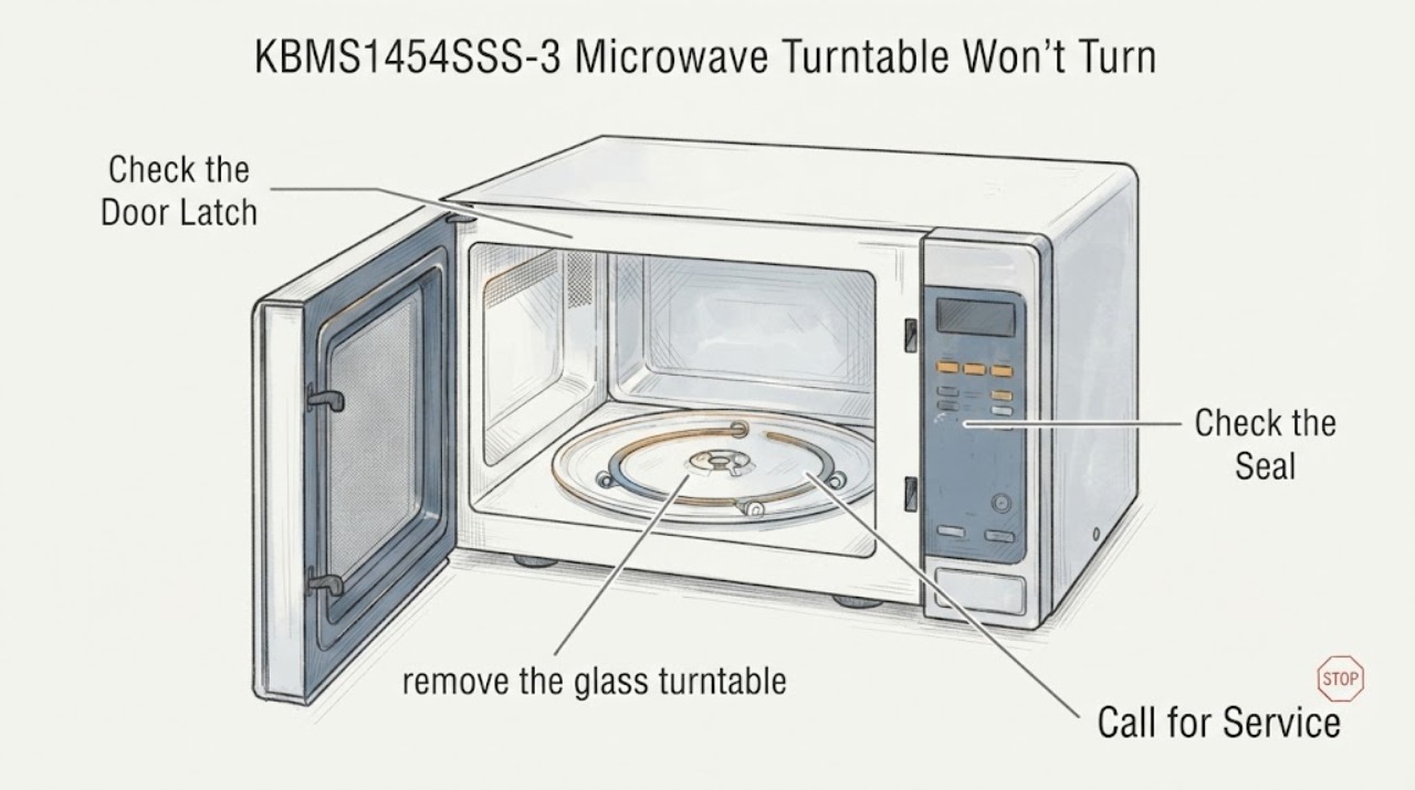 KBMS1454SSS-3 Microwave Turntable Won't Turn
