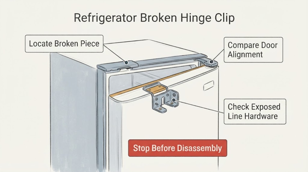 Refrigerator Broken Hinge Clip |