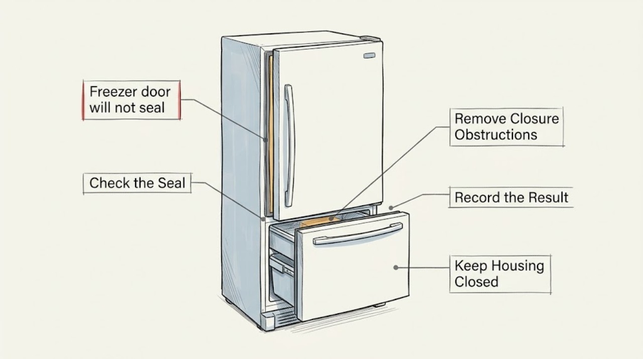 Freezer door will not seal