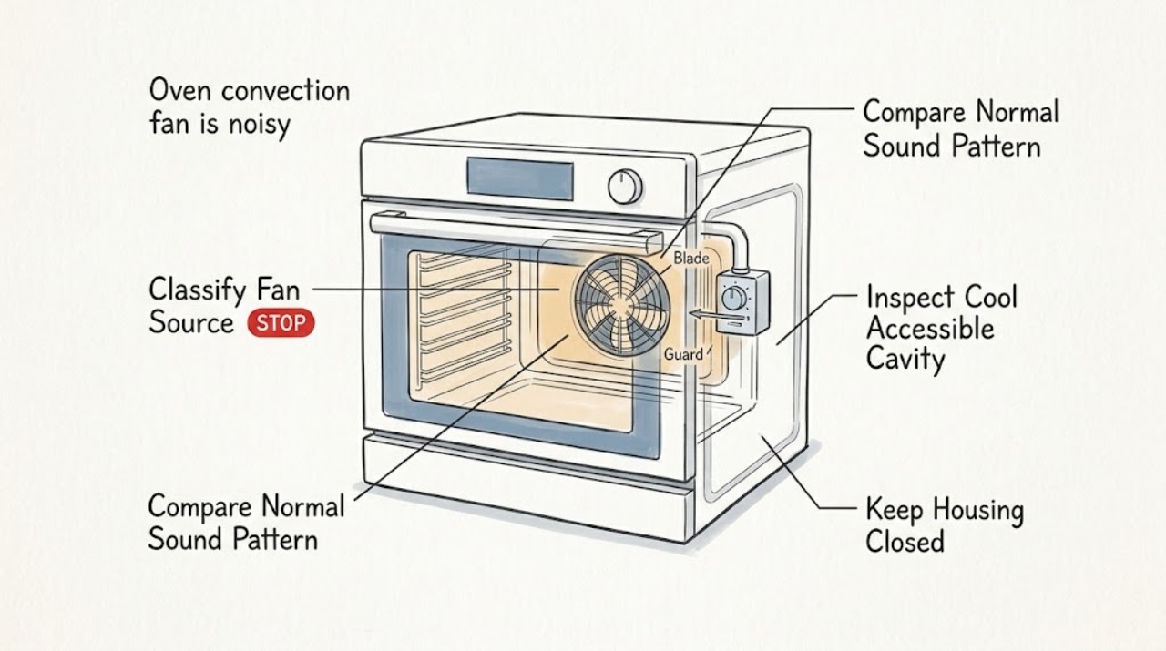 Oven convection fan is noisy