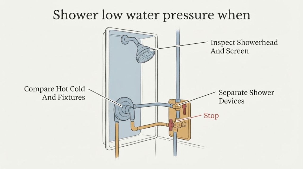 Shower low water pressure when