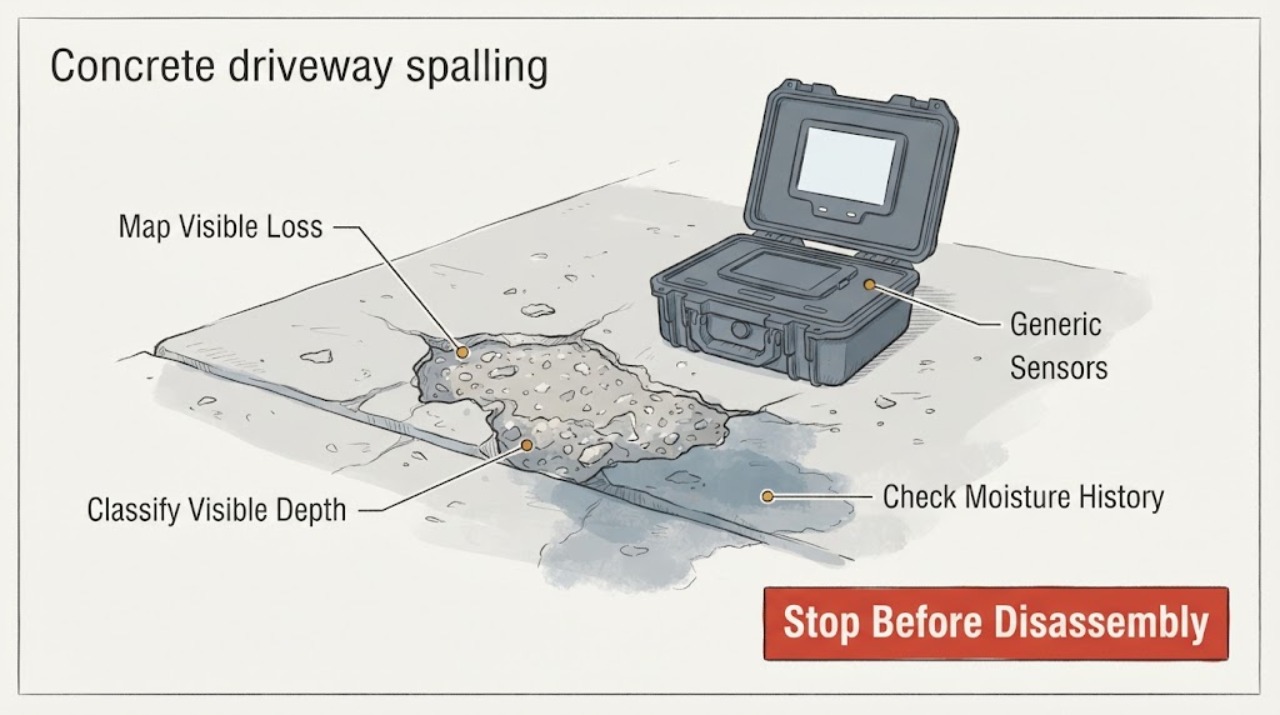 Concrete driveway spalling