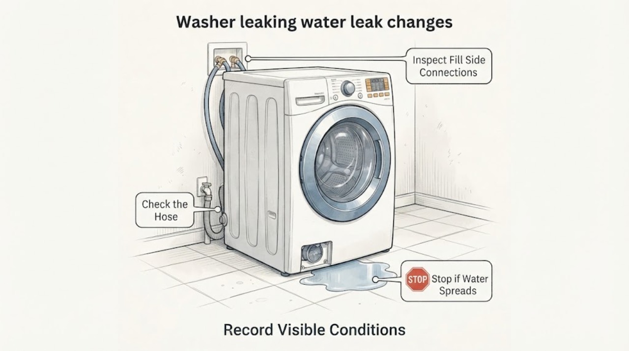 Washer leaking water leak changes