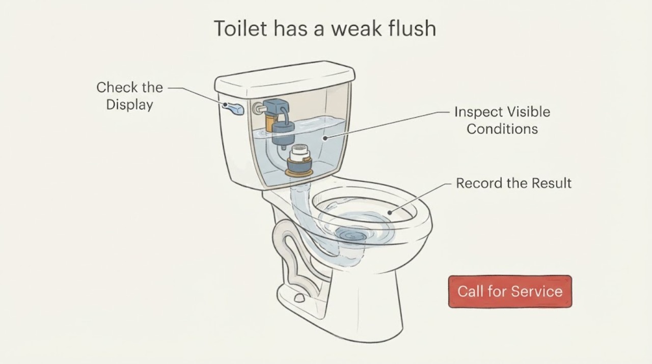 Toilet has a weak flush