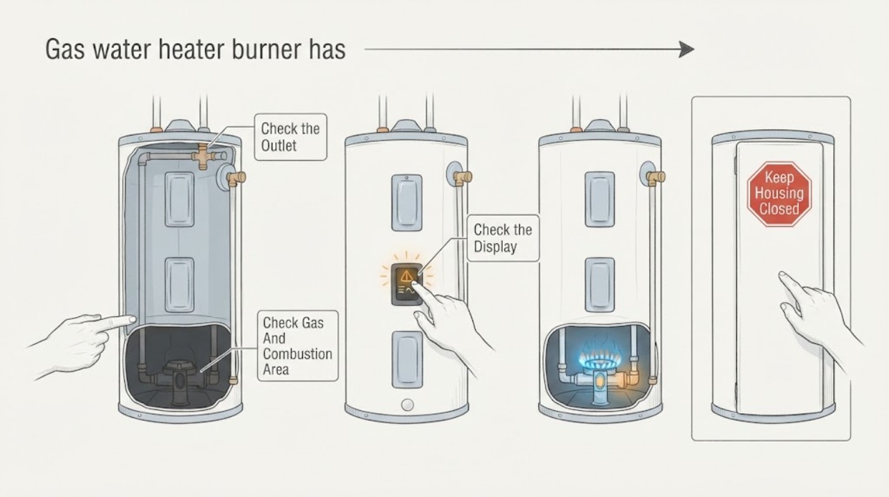 Gas water heater burner has