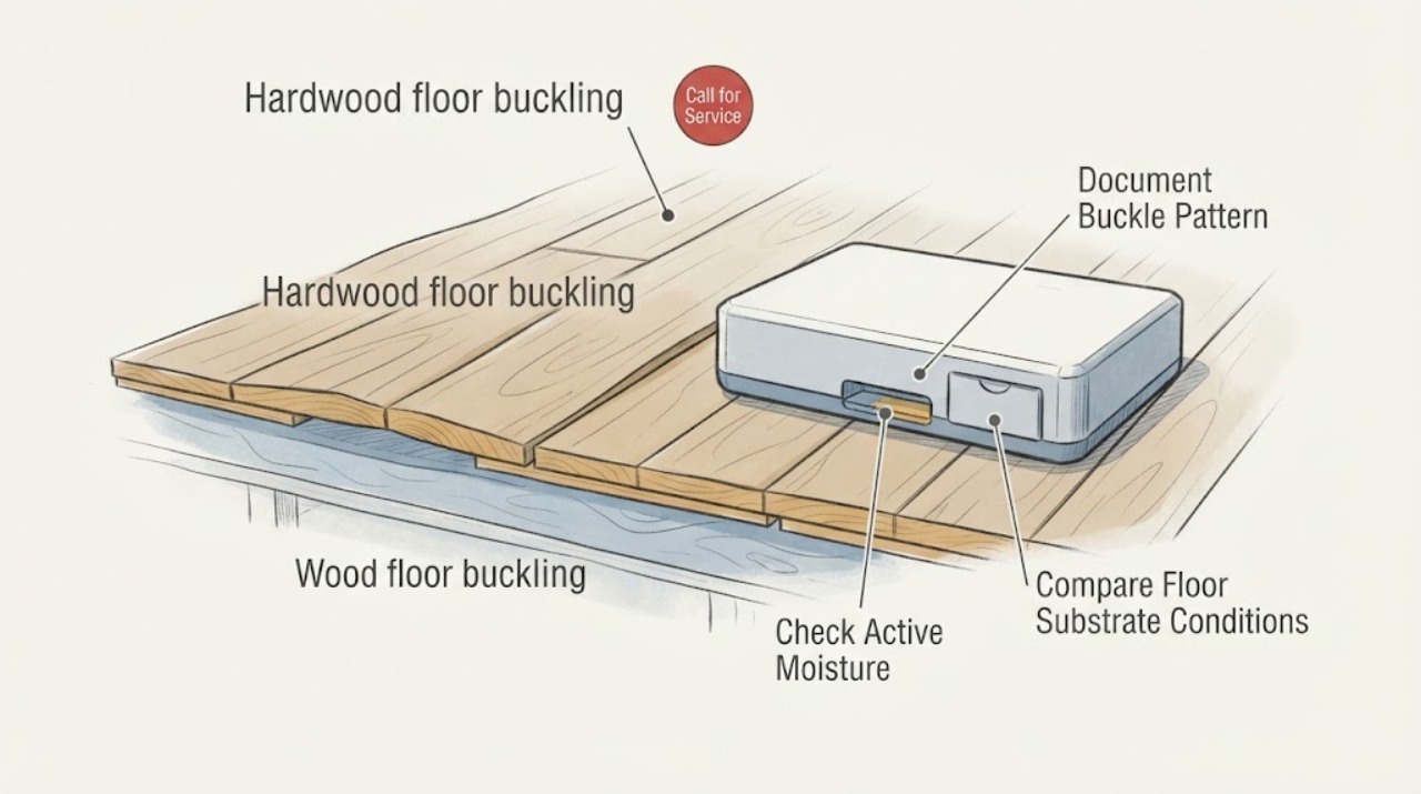 Hardwood floor buckling
