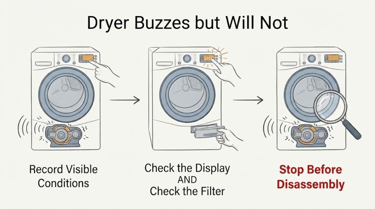 Dryer Buzzes but Will Not