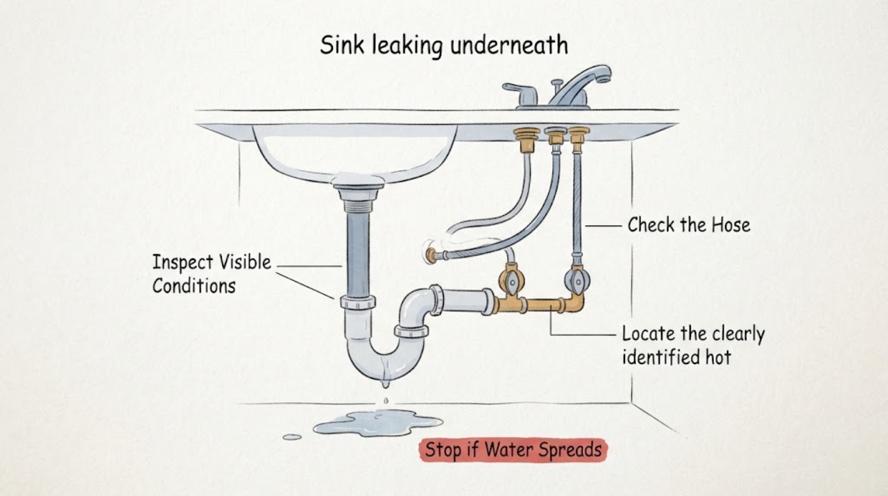 Sink leaking underneath
