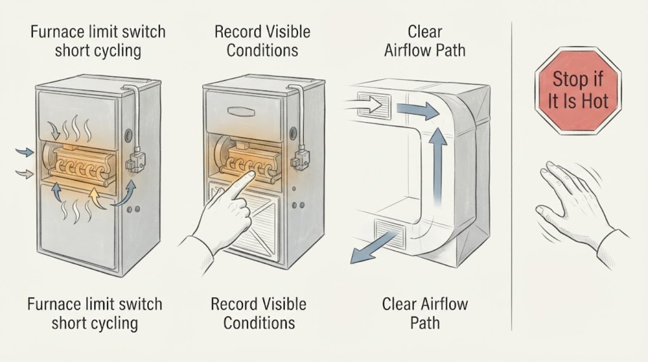 Furnace limit switch short cycling