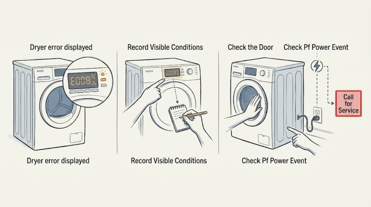Dryer error displayed