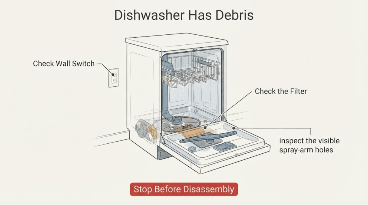 Dishwasher Has Debris
