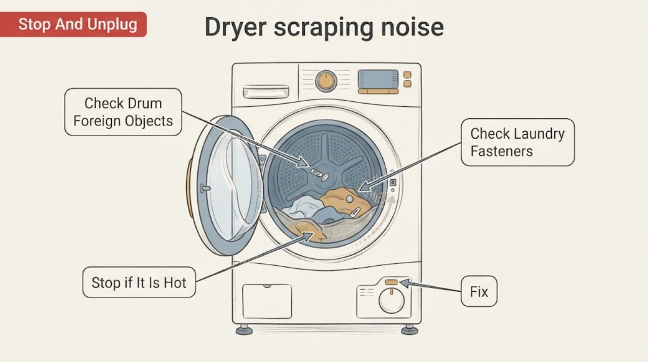 Dryer scraping noise | Fix