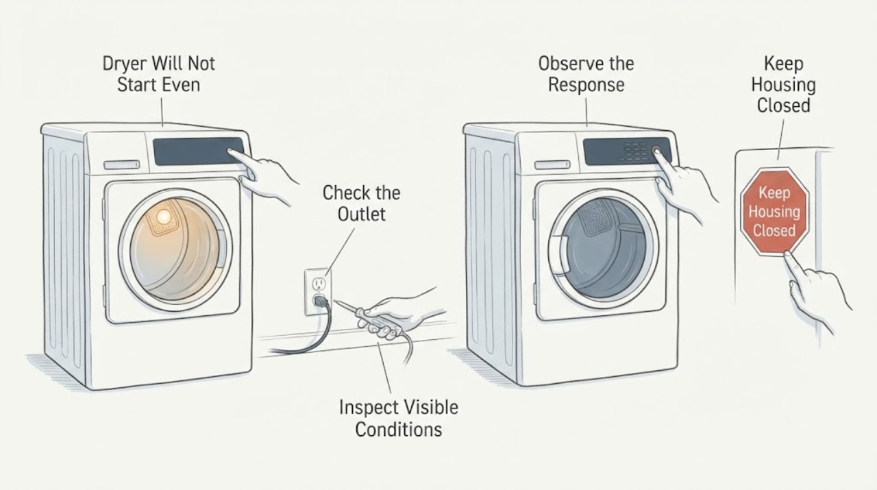 Dryer Will Not Start Even