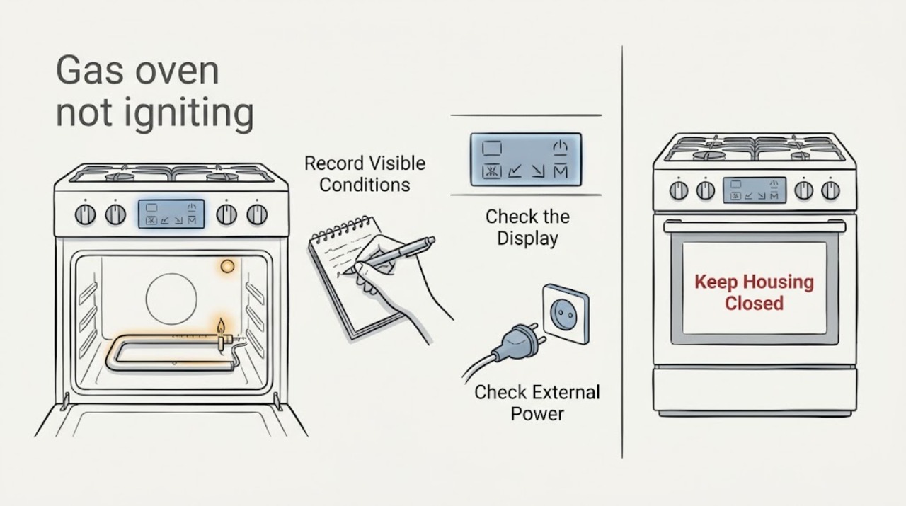 Gas oven not igniting