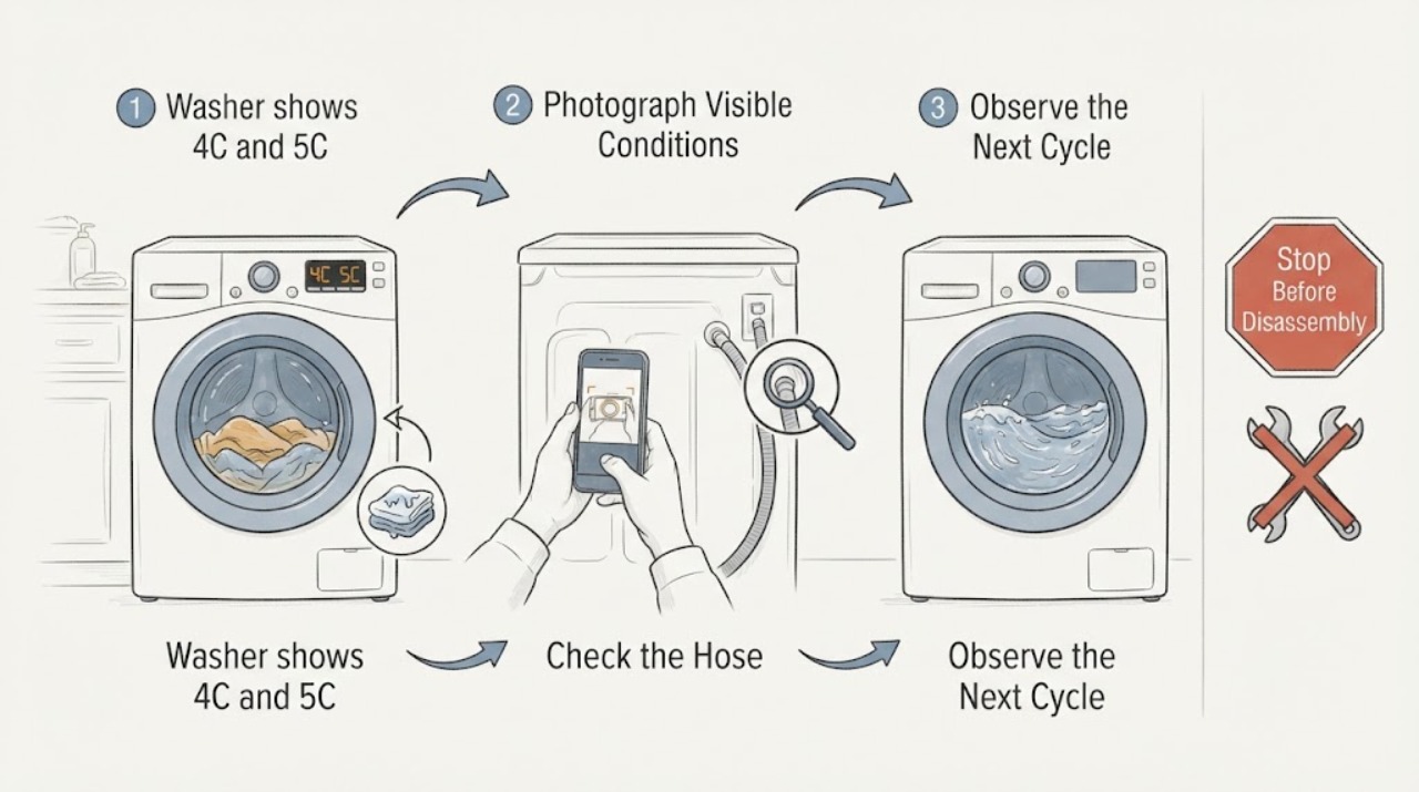 Washer shows 4C and 5C
