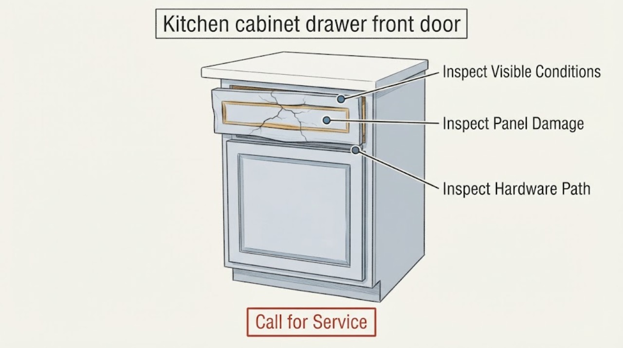 Kitchen cabinet drawer front door