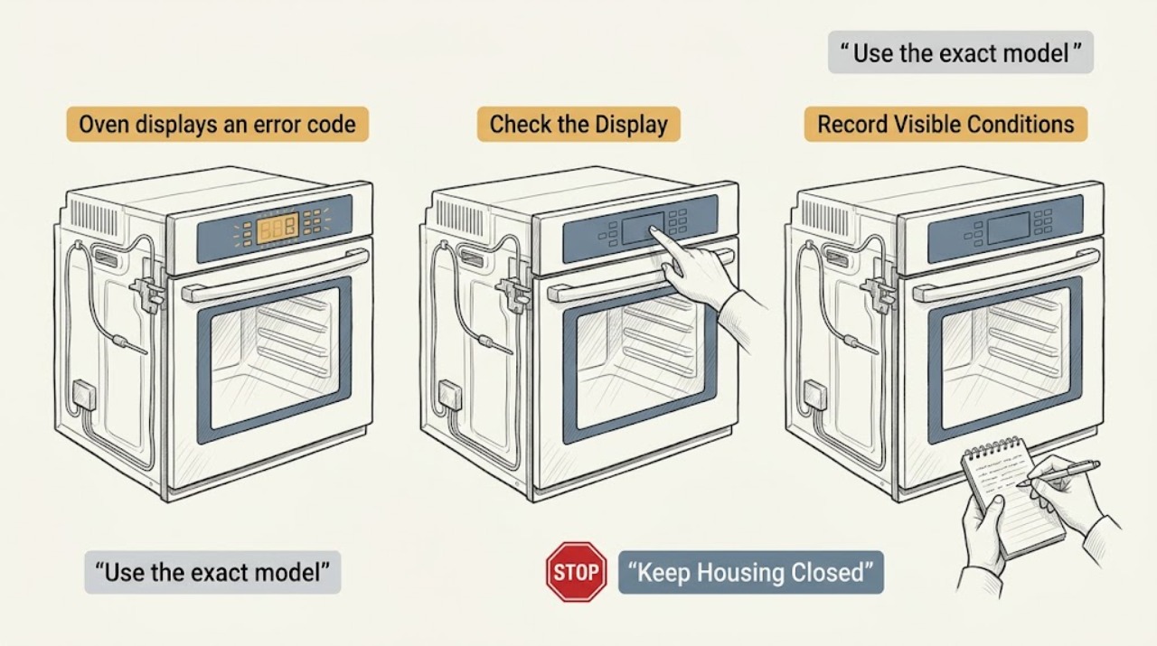 Oven displays an error code