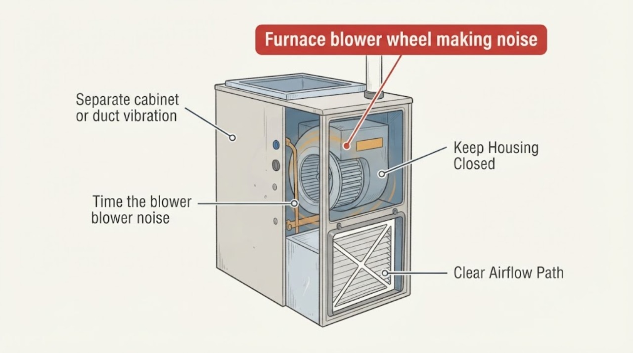Furnace blower wheel making noise