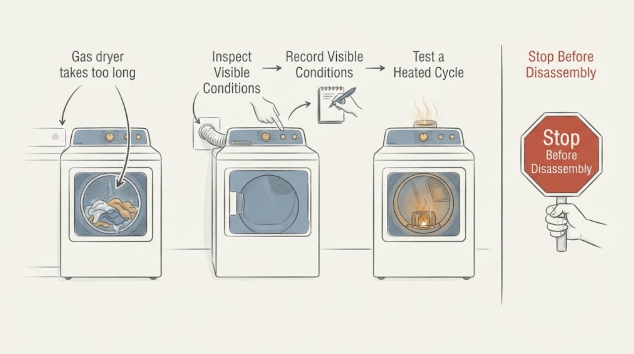 Gas dryer takes too long